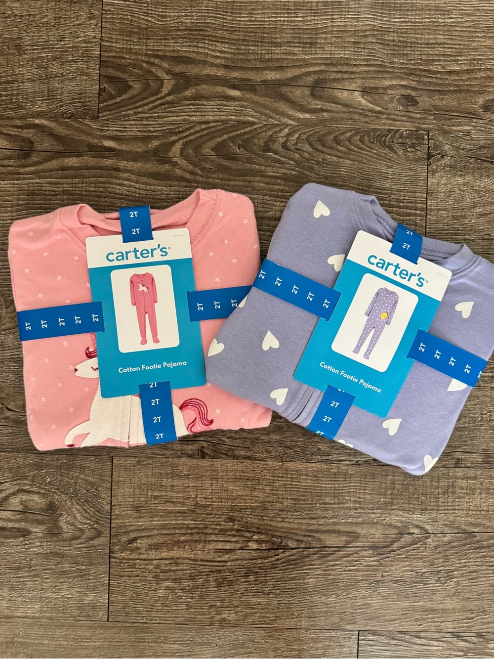 Carter's Pink & Purple Unicorn Heart Cotton Footie Pajama Set